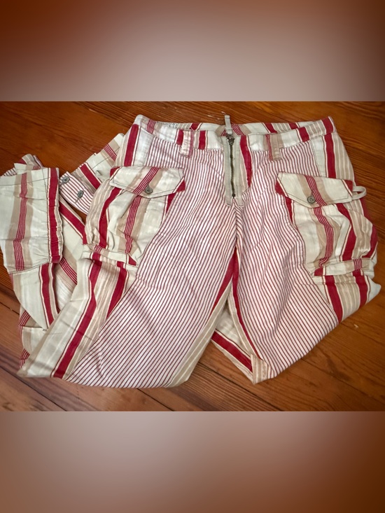 Marithe Francois Girbaud Pants - Marithe Francois Girbaud Red and Cream Striped Pants